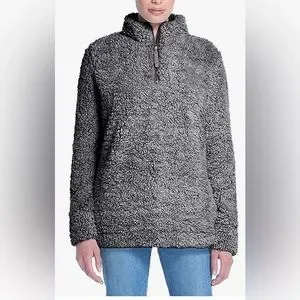 Weatherproof Vintage Women's Frosty Tipped Sherpa Pullover Sweater - Cozy Fleece Jacket